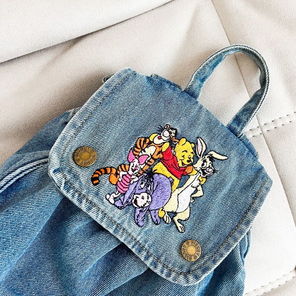 Awesome True Vintage 90's Disney Winnie the Pooh Mini Denim Backpack Bag - Picture 4 of 7